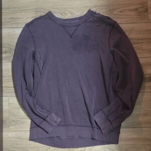 Abercrombie Men's Heavily Distressed Purple Sweatshirt